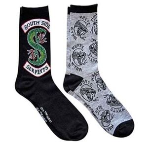 Riverdale South Side Serpents Adult Black and Gray Socks 2 Pairs